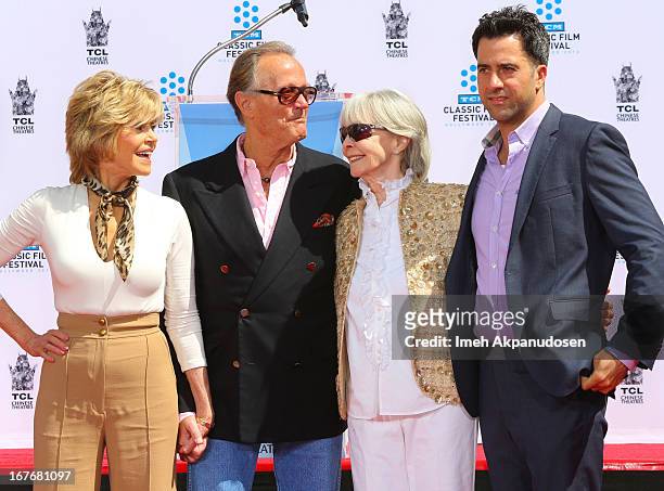 Actors Jane Fonda, Peter Fonda, Shirlee Mae Adams, and Troy Garity attend Jane Fonda's hand and footprint ceremony at TCL Chinese Theatre on April...