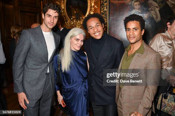 Reece Clarke, Catherine Hayward, Sheku Kanneh-Mason and Marcelino Sambe attend the celebration of dunhill's 130-Year Anniversary at The Royal...