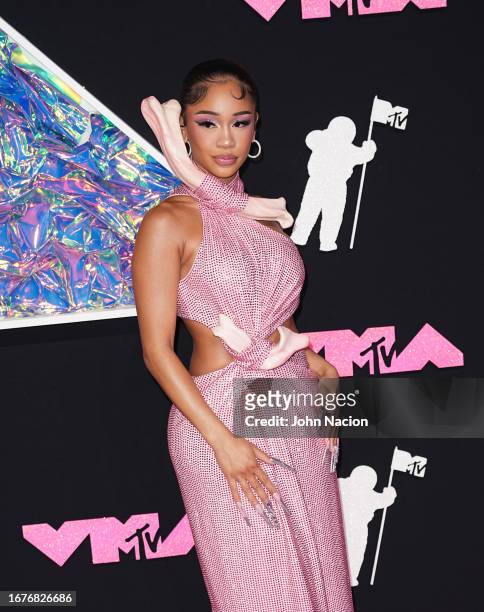 Saweetie attends the 2023 MTV Music Video Awards at the Prudential Center on September 12, 2023 in Newark, New Jersey.
