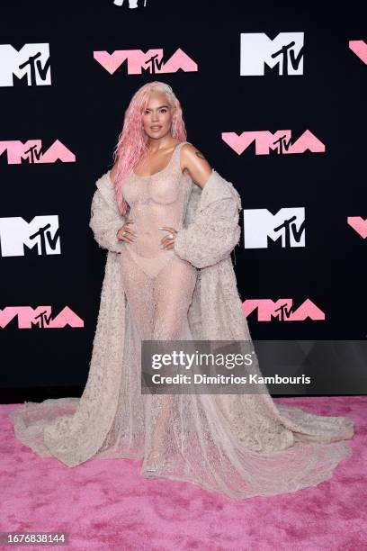 Karol G attends the 2023 MTV Video Music Awards at the at Prudential Center on September 12, 2023 in Newark, New Jersey.