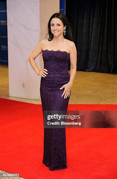 Actress Julia Louis-Dreyfus arrives for the White House Correspondents' Association dinner in Washington, D.C., U.S., on Saturday, April 27, 2013....