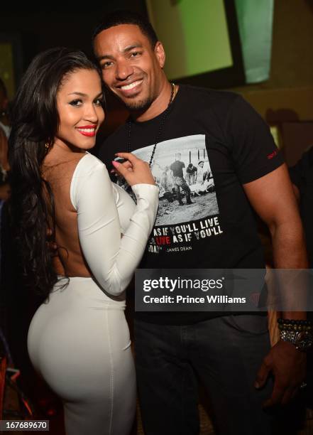 Rosa Acosta and Laz Alonzo attend a party at Cream Ultra Lounge on April 26, 2013 in Atlanta, Georgia.