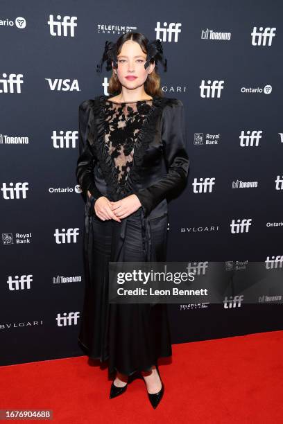 Haley Bennett attends the "Widow Clicquot" premiere during the 2023 Toronto International Film Festival at TIFF Bell Lightbox on September 12, 2023...