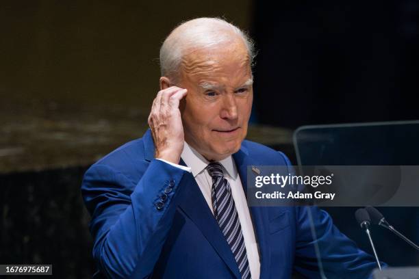 President Joe Biden addresses the 78th session of the United Nations General Assembly at U.N. Headquarters on September 19, 2023 in New York City....