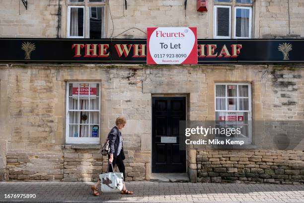 Closed down Wheatsheaf pub available to let in the town centre on 13th September 2023 in Cirencester, United Kingdom. Cirencester is a market town in...