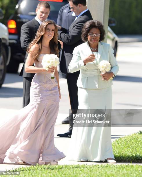 Deloris Jordan arrives at Michael Jordan and Yvette Prieto weddding Bethesda-by-the Sea church on April 27, 2013 in Palm Beach, Florida.