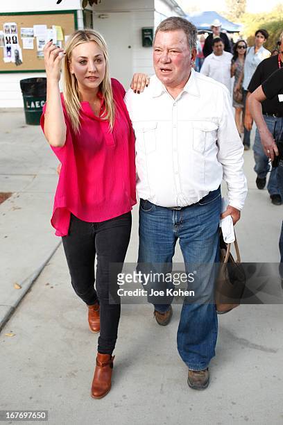 Actors William Shatner and Kaley Cuoco attend the 23rd Annual William Shatner Priceline.com Hollywood Charity Horse Show at Los Angeles Equestrian...