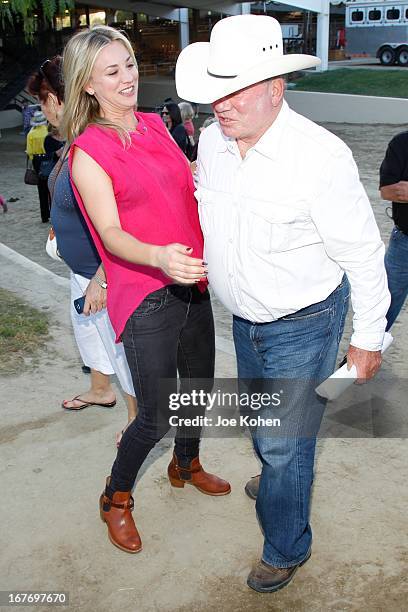 Actors William Shatner and Kaley Cuoco attend the 23rd Annual William Shatner Priceline.com Hollywood Charity Horse Show at Los Angeles Equestrian...