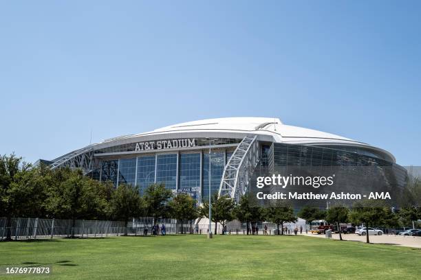 General view of the exterior of the AT&T Stadium home of the Dallas Cowboys before the 2023 Concacaf Gold Cup Quarter Final between Panama and Qatar...