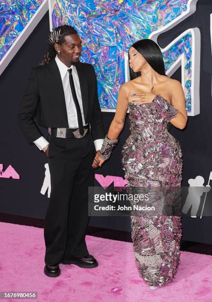 Offset and Cardi B attend the 2023 MTV Music Video Awards at the Prudential Center on September 12, 2023 in Newark, New Jersey.