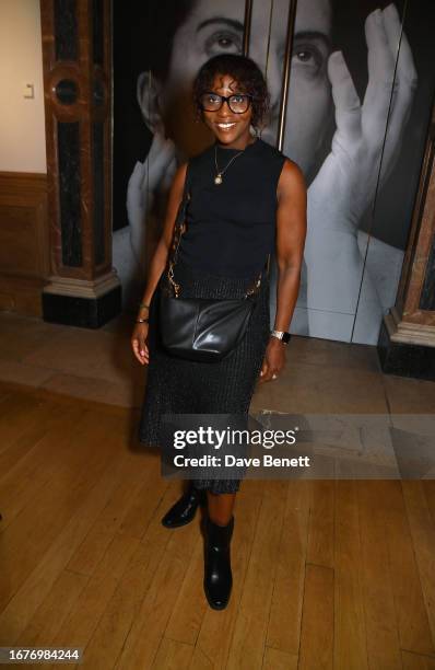 Brenda Emmanus attends the Marina Abramovic opening reception at Burlington House, The Royal Academy of Arts, on September 19, 2023 in London,...