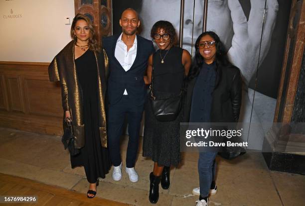 Katy Wickremesinghe, Michael Mckenzie, Brenda Emmanus and Varind Martin attend the Marina Abramovic opening reception at Burlington House, The Royal...