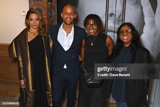 Katy Wickremesinghe, Michael Mckenzie, Brenda Emmanus and Varind Martin attend the Marina Abramovic opening reception at Burlington House, The Royal...