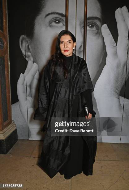 Marina Abramovic attends the opening reception of her exhibition at Burlington House, The Royal Academy of Arts, on September 19, 2023 in London,...