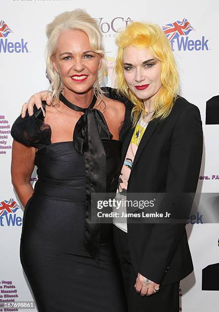 Amanda Eliasch and Pam Hogg attend the Filmmaker and Genlux Magazine Fashion Editor Amanda Eliasch Hosts BritWeek 2013 Cocktail Party on April 27,...