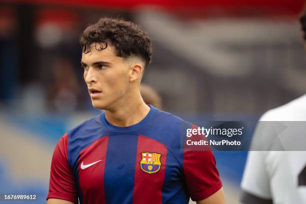 Barcelona defeated Royal Antwerp FC 2-1 in the first matchday of the Uefa Youth League 2023/2024 at the Johan Cruyff Stadium in Barcelona on...