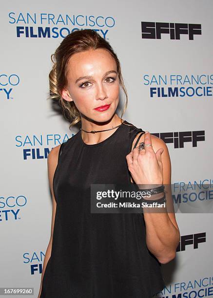 Actress Sharni Vinson arrives at 'You're Next' premiere at Sundance Kabuki Cinemas on April 27, 2013 in San Francisco, California.