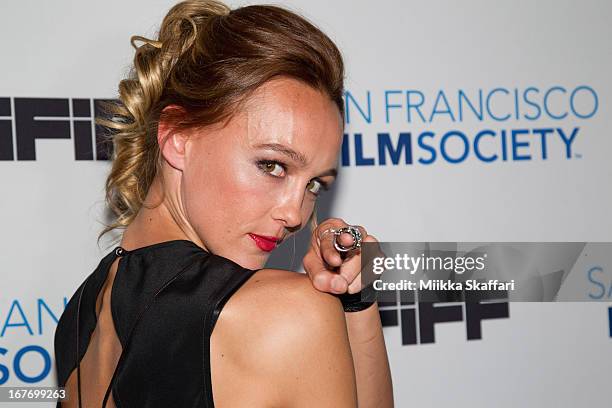 Actress Sharni Vinson arrives at 'You're Next' premiere at Sundance Kabuki Cinemas on April 27, 2013 in San Francisco, California.