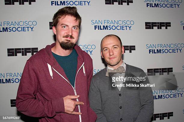 Director Adam Wingard and writer Simon Barrett arrives at 'You're Next' premiere at Sundance Kabuki Cinemas on April 27, 2013 in San Francisco,...