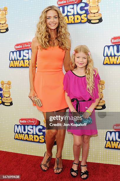 Actress Denise Richards and daughter Lola Sheen arrive at the 2013 Radio Disney Music Awards at Nokia Theatre L.A. Live on April 27, 2013 in Los...