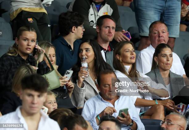 Mikky Kiemeney, wife of Frenkie de Jong, Daniela Jehle, wife of ter Stegen, Sara Arfaoui, wife of Gundogan, Anna Lewandowska and Coral Simanovich,...