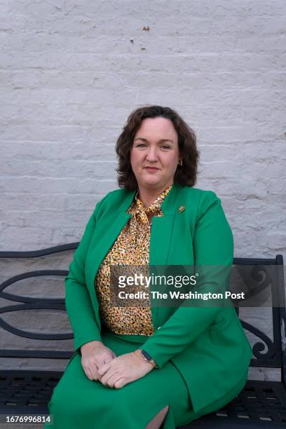 Congresswoman Katie Porter, a Democrat from California's conservative Orange County, poses for a portrait on Capitol Hill in Washington DC on March...