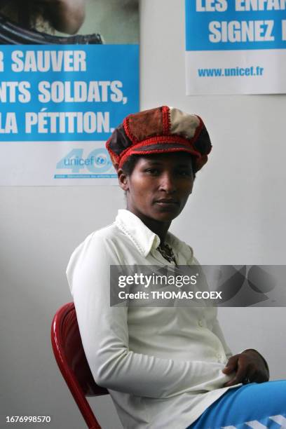 China Keitetsi a former child soldier in the National Resistance Army of Uganda, poses 21 September 2004 in Paris. At the age of 9, Keitetsi became a...