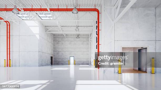 modern empty warehouse - empty warehouse stock pictures, royalty-free photos & images