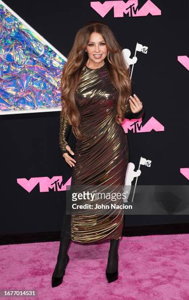 Thalía attends the 2023 MTV Music Video Awards at the Prudential Center on September 12, 2023 in Newark, New Jersey.