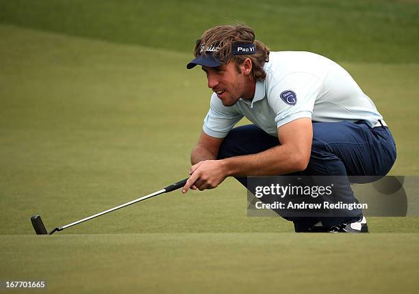 Romain Wattel of France in action during the final round of the Ballantine's Championship at Blackstone Golf Club on April 28, 2013 in Icheon, South...