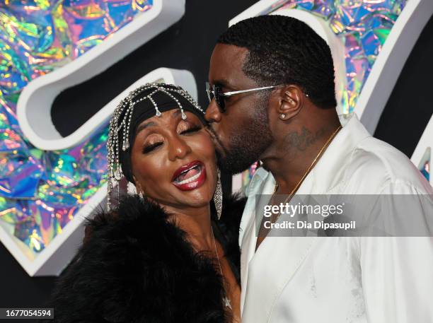 Janice Combs and Diddy attend the 2023 MTV Video Music Awards at the Prudential Center on September 12, 2023 in Newark, New Jersey.