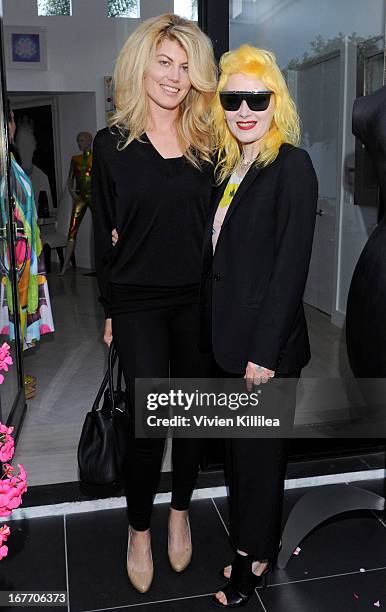 Actress Meredith Ostrom and fashion designer Pam Hogg attend Filmmaker And Genlux Magazine Fashion Editor Amanda Eliasch Hosts BritWeek 2013 Cocktail...