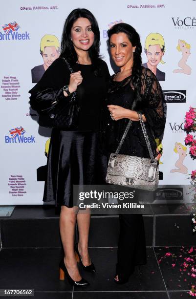 Cecilia Moreno of Genlux magazine and a guest attend Filmmaker And Genlux Magazine Fashion Editor Amanda Eliasch Hosts BritWeek 2013 Cocktail Party...