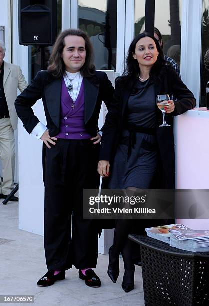 Charles Eliasch and Lisa Zane attend Filmmaker And Genlux Magazine Fashion Editor Amanda Eliasch Hosts BritWeek 2013 Cocktail Party on April 27, 2013...