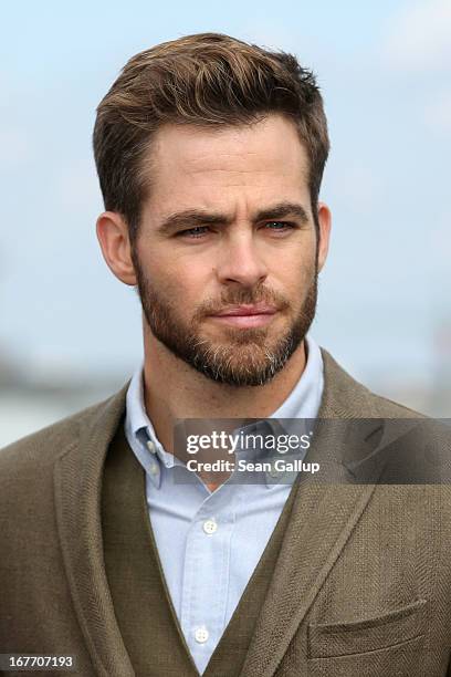 Actor Chris Pine attends the 'Star Trek Into Darkness' Photocall at China Club on April 28, 2013 in Berlin, Germany.
