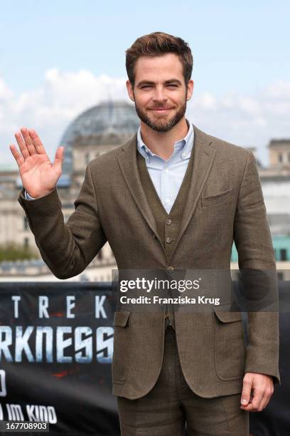 Chris Pine attends the 'Star Trek Into Darkness' Photocall at China Club on April 28, 2013 in Berlin, Germany.