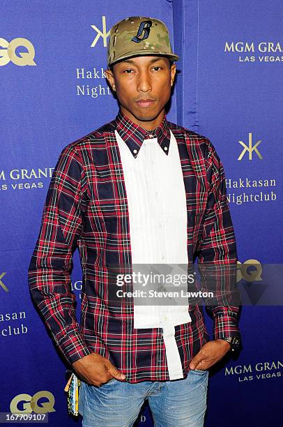 Singer/songwriter Pharrell Williams arrives at the grand opening of Hakkasan Las Vegas Restaurant and Nightclub at the MGM Grand Hotel/Casino on...