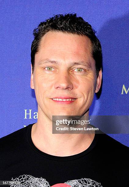 Producer Tiesto arrives at the grand opening of Hakkasan Las Vegas Restaurant and Nightclub at the MGM Grand Hotel/Casino on April 27, 2013 in Las...