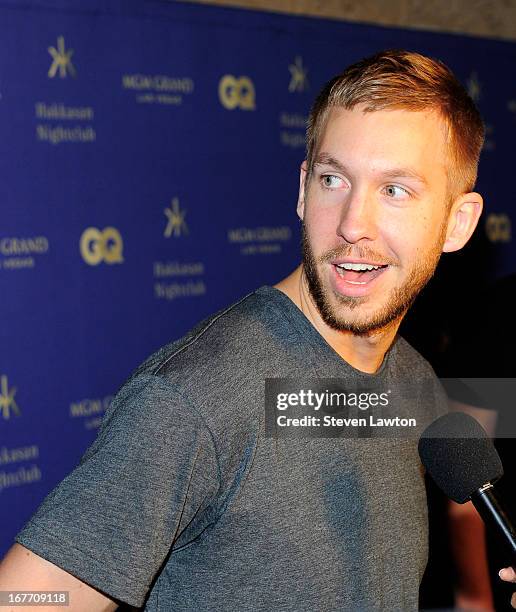 Producer Calvin Harris arrives at the grand opening of Hakkasan Las Vegas Restaurant and Nightclub at the MGM Grand Hotel/Casino on April 27, 2013 in...