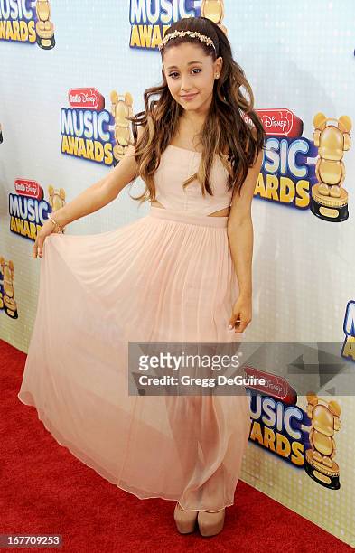Actress Ariana Grande arrives at the 2013 Radio Disney Music Awards at Nokia Theatre L.A. Live on April 27, 2013 in Los Angeles, California.