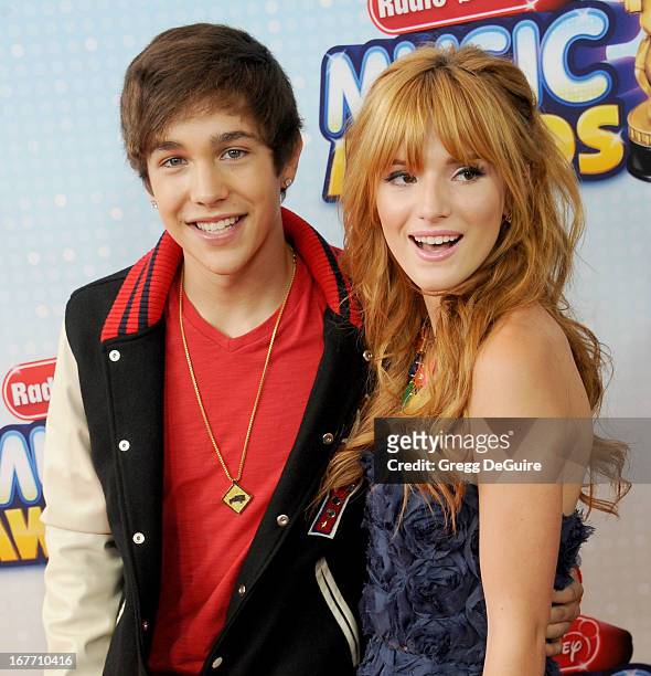 Actors Austin Mahone and Bella Thorne arrive at the 2013 Radio Disney Music Awards at Nokia Theatre L.A. Live on April 27, 2013 in Los Angeles,...