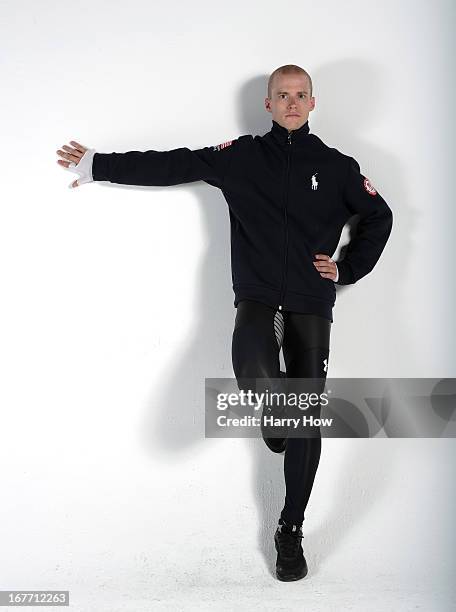 Speed skater Patrick Meek poses for a portrait during the USOC Portrait Shoot on April 27, 2013 in West Hollywood, California.