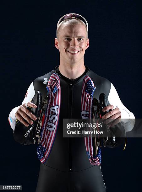 Speed skater Patrick Meek poses for a portrait during the USOC Portrait Shoot on April 27, 2013 in West Hollywood, California.