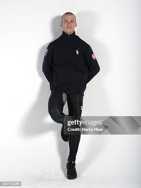 Speed skater Patrick Meek poses for a portrait during the USOC Portrait Shoot on April 27, 2013 in West Hollywood, California.