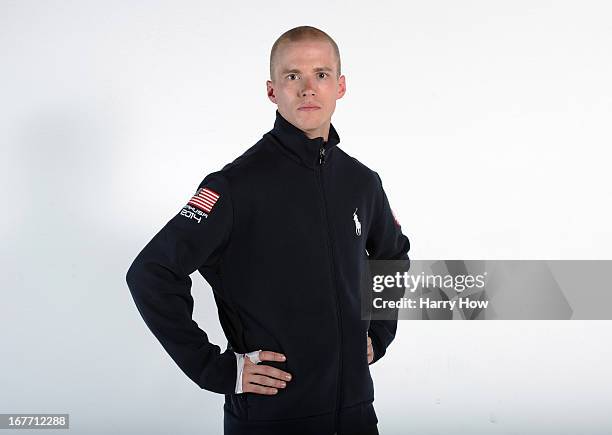 Speed skater Patrick Meek poses for a portrait during the USOC Portrait Shoot on April 27, 2013 in West Hollywood, California.