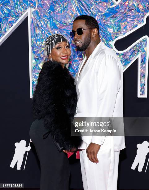 Diddy and his mother, Janice Combs attend the 2023 MTV Video Music Awards at Prudential Center on September 12, 2023 in Newark, New Jersey.