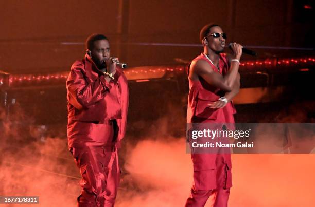 Diddy and King Combs perform onstage during the 2023 MTV Video Music Awards at Prudential Center on September 12, 2023 in Newark, New Jersey.