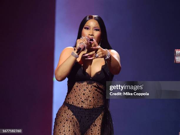 Nicki Minaj performs onstage during the 2023 MTV Video Music Awards at Prudential Center on September 12, 2023 in Newark, New Jersey.