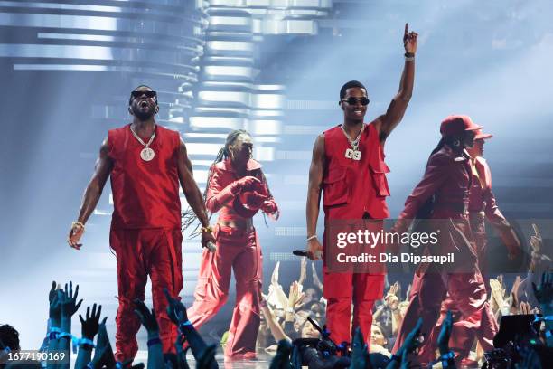 Diddy and King Combs perform onstage at the 2023 MTV Video Music Awards on September 12, 2023 in Newark, New Jersey.