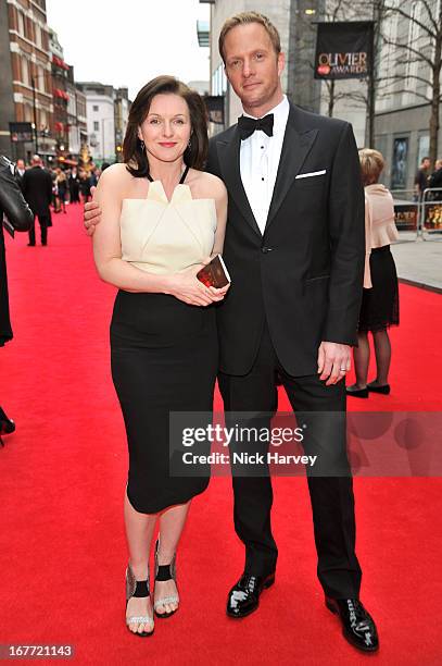 Dervla Kirwan and Rupert Penry-Jones attends The Laurence Olivier Awards at The Royal Opera House on April 28, 2013 in London, England.